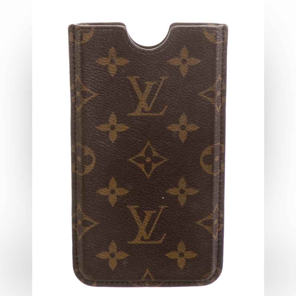 Louis Vuitton Monogram Brown & Tan Leather Phone Sleeve